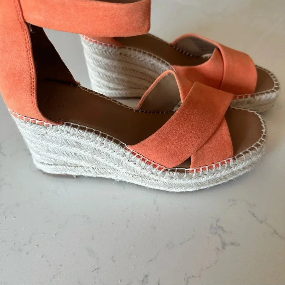 NORDSTROM RACK Caroline Platform Wedge in orange size: 5.5